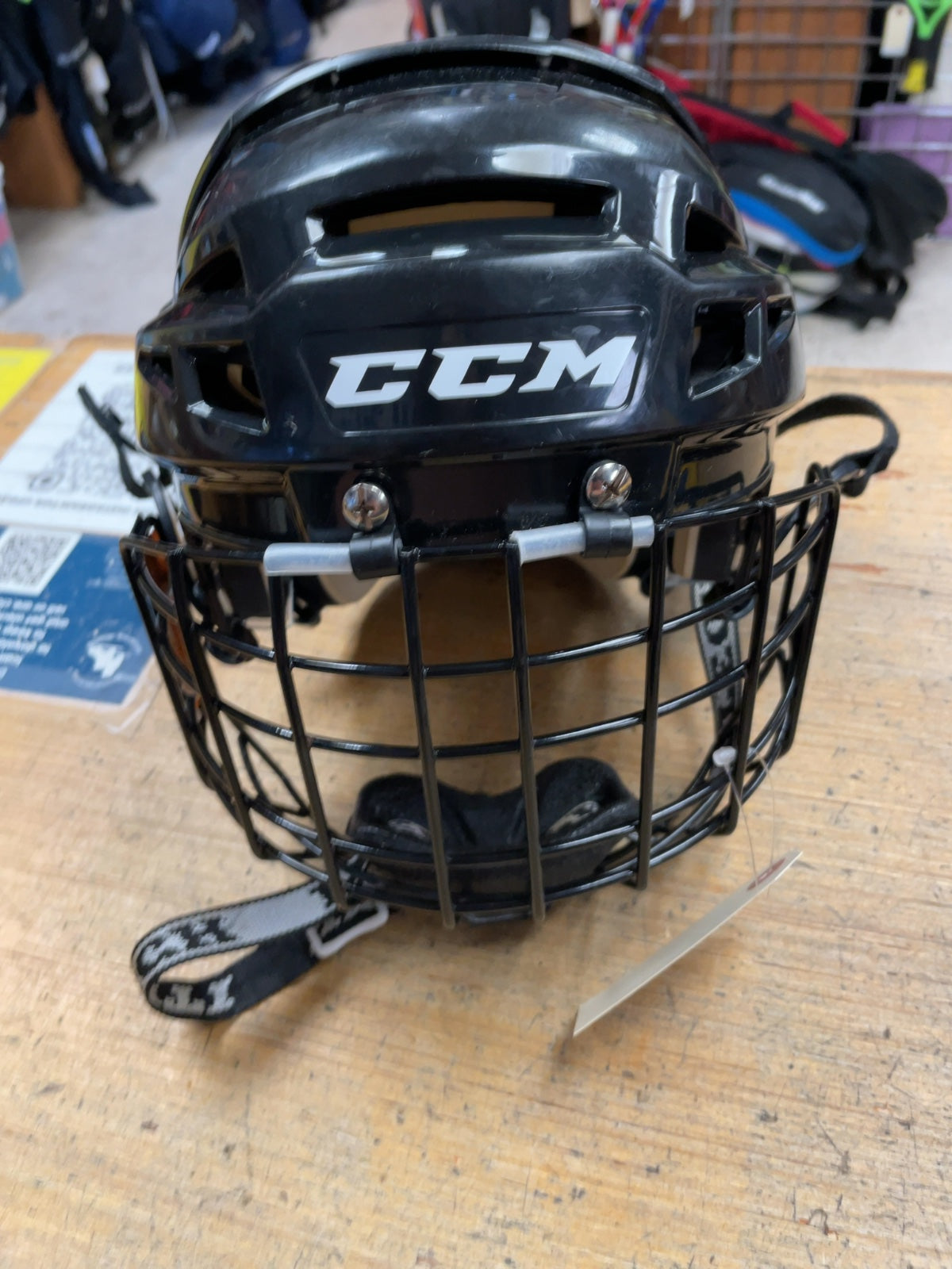 CCM 52.5-57 cm Helmet with Itech Cage - Black