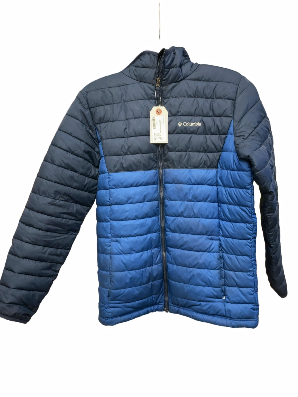 Columbia Hooded Puffer Jacket JR Large Navy Blue