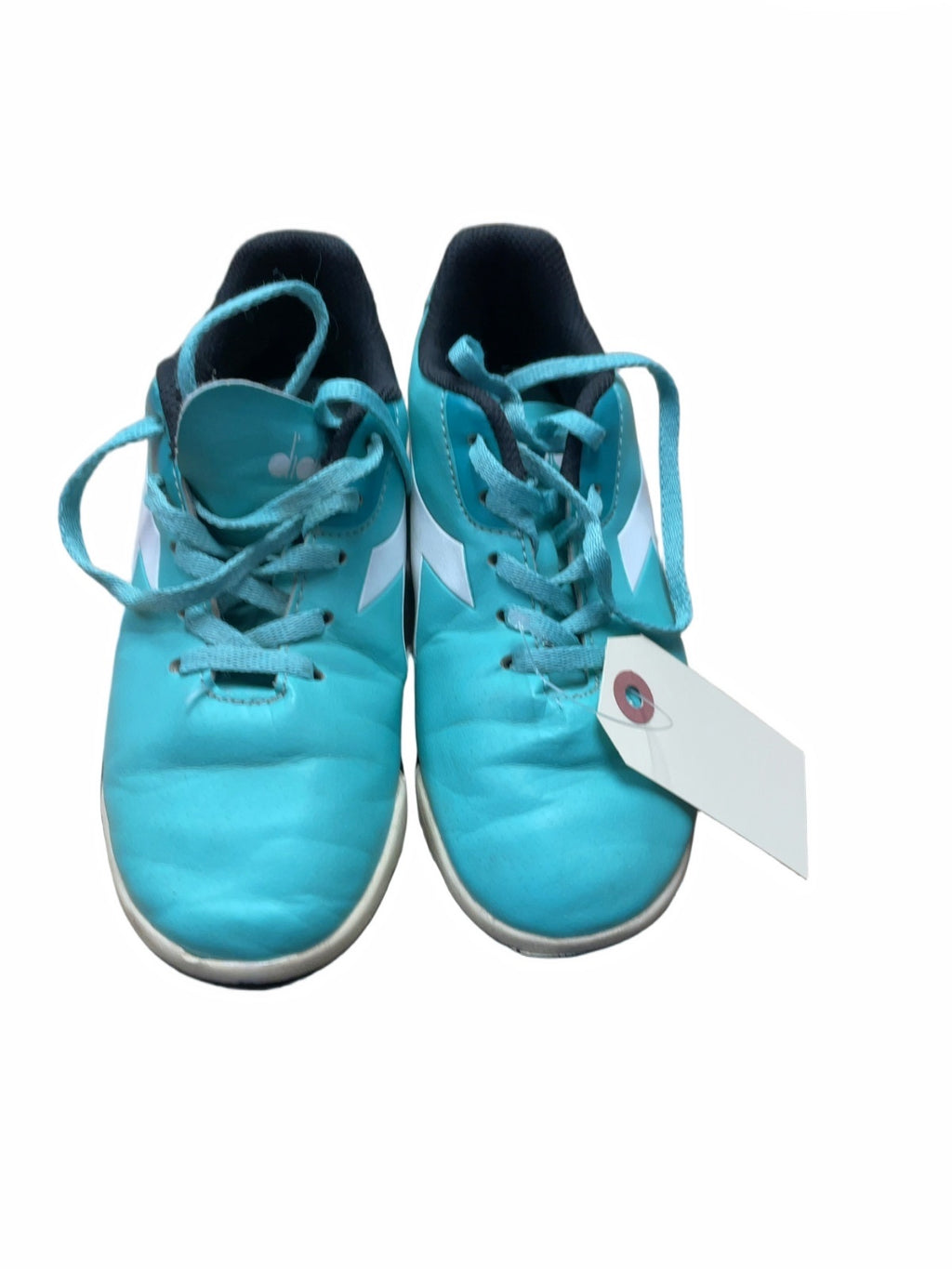 Diadora Size 1 Youth Indoor Soccer Shoes Teal/White
