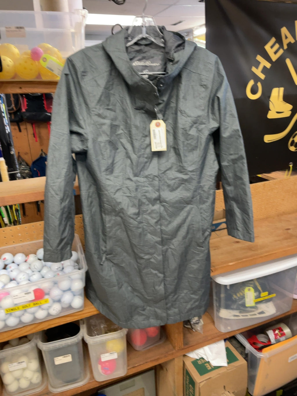 Eddie Bauer Rain Jacket Size M Grey