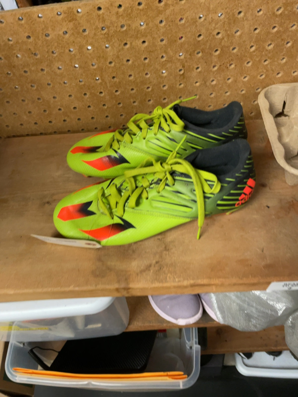 Adidas Messi 15 Soccer Cleats Size 7.5 US Green/Black/Orange