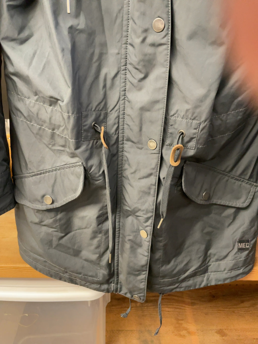 Mountain Equipment Co-op Women's Size S Hooded Rain Parka Jacket Grey