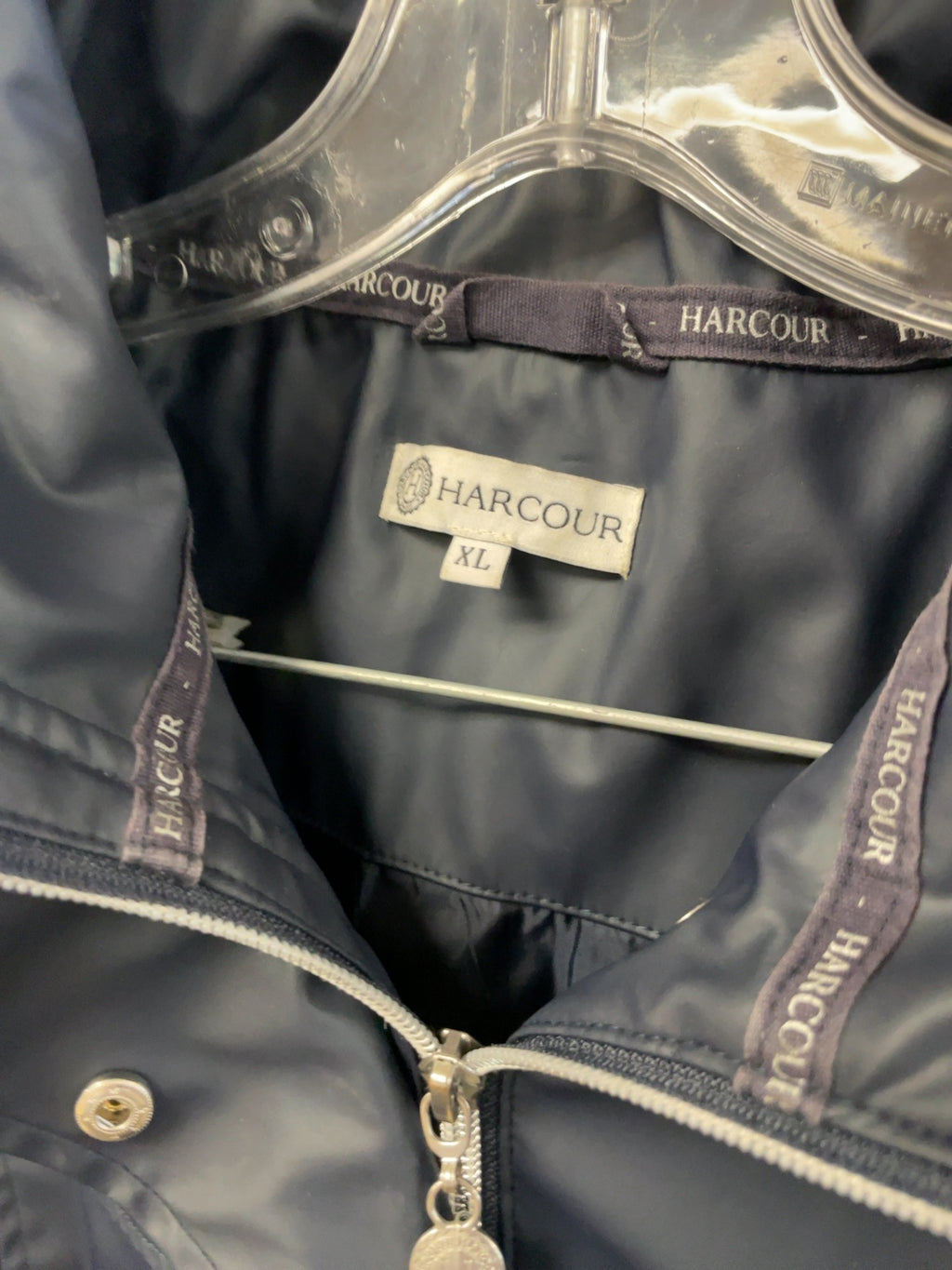 Harcour Hooded Rain Jacket Shell Size XL Navy