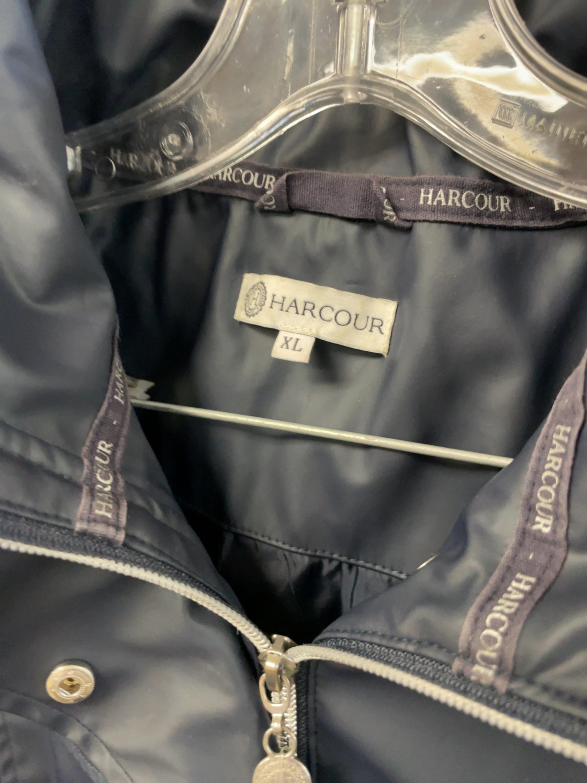 Harcour Hooded Rain Jacket Shell Size XL Navy
