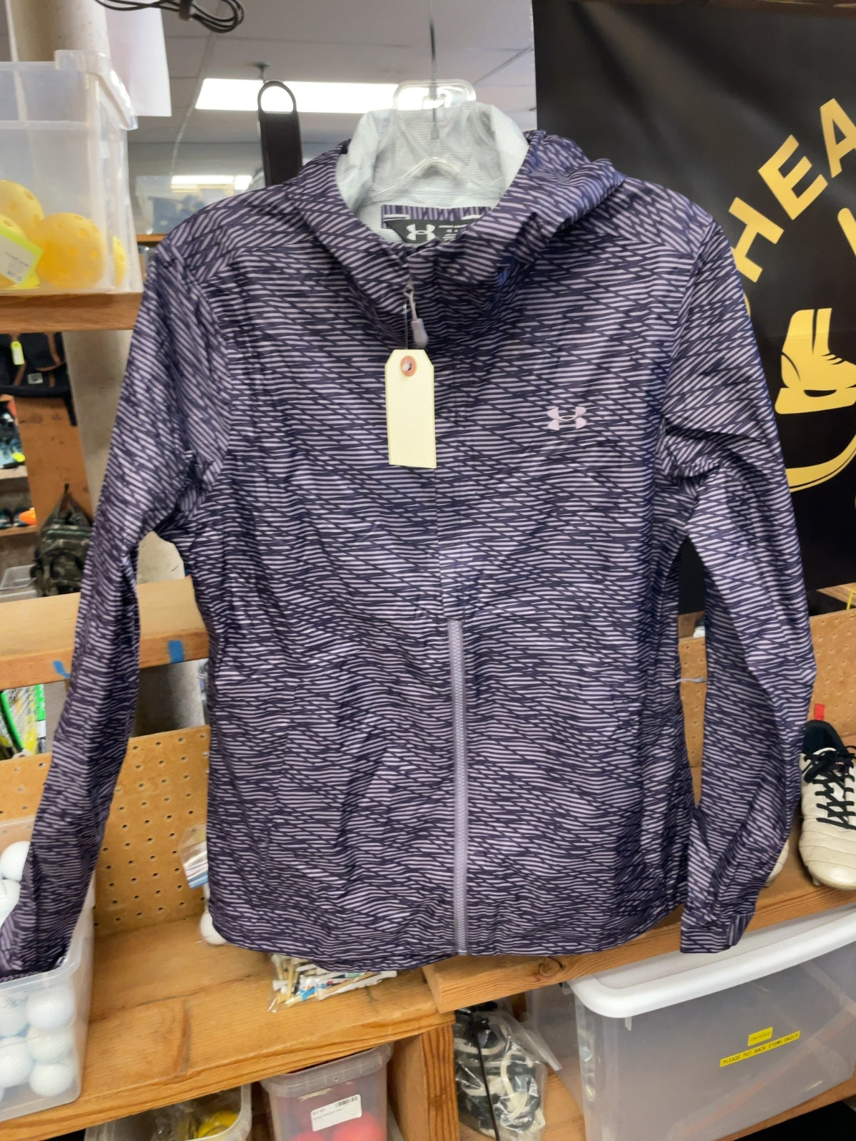 Under Armour Hooded Rain Jacket Size M Purple