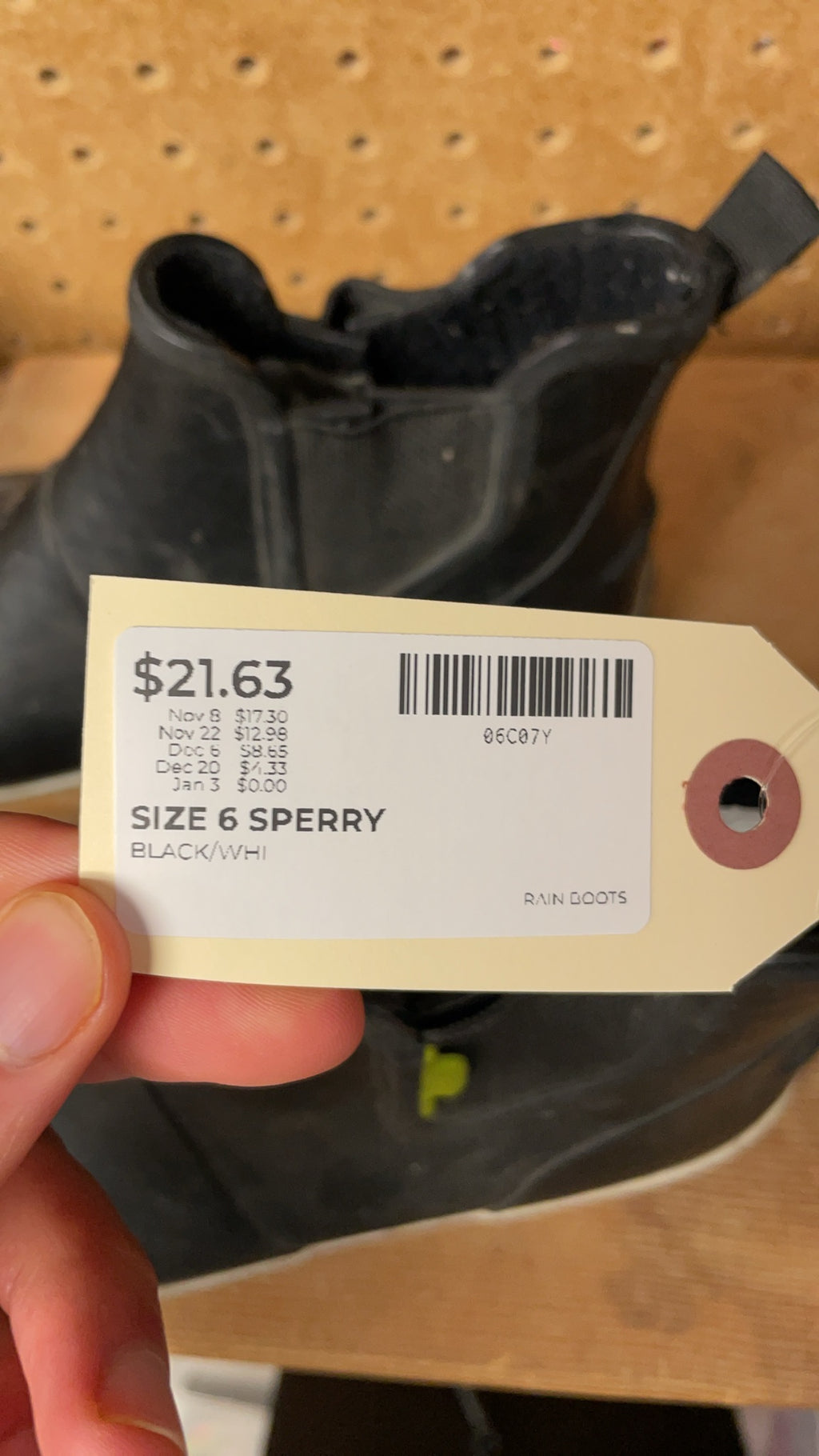 Sperry STS91457 Size 6M Chelsea Rain Boots